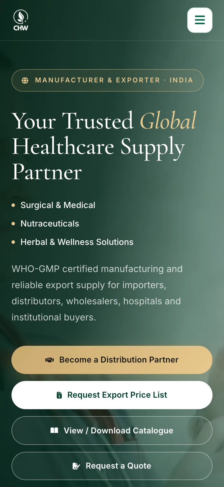 The Chase Healthcare & Wellness website on a phone